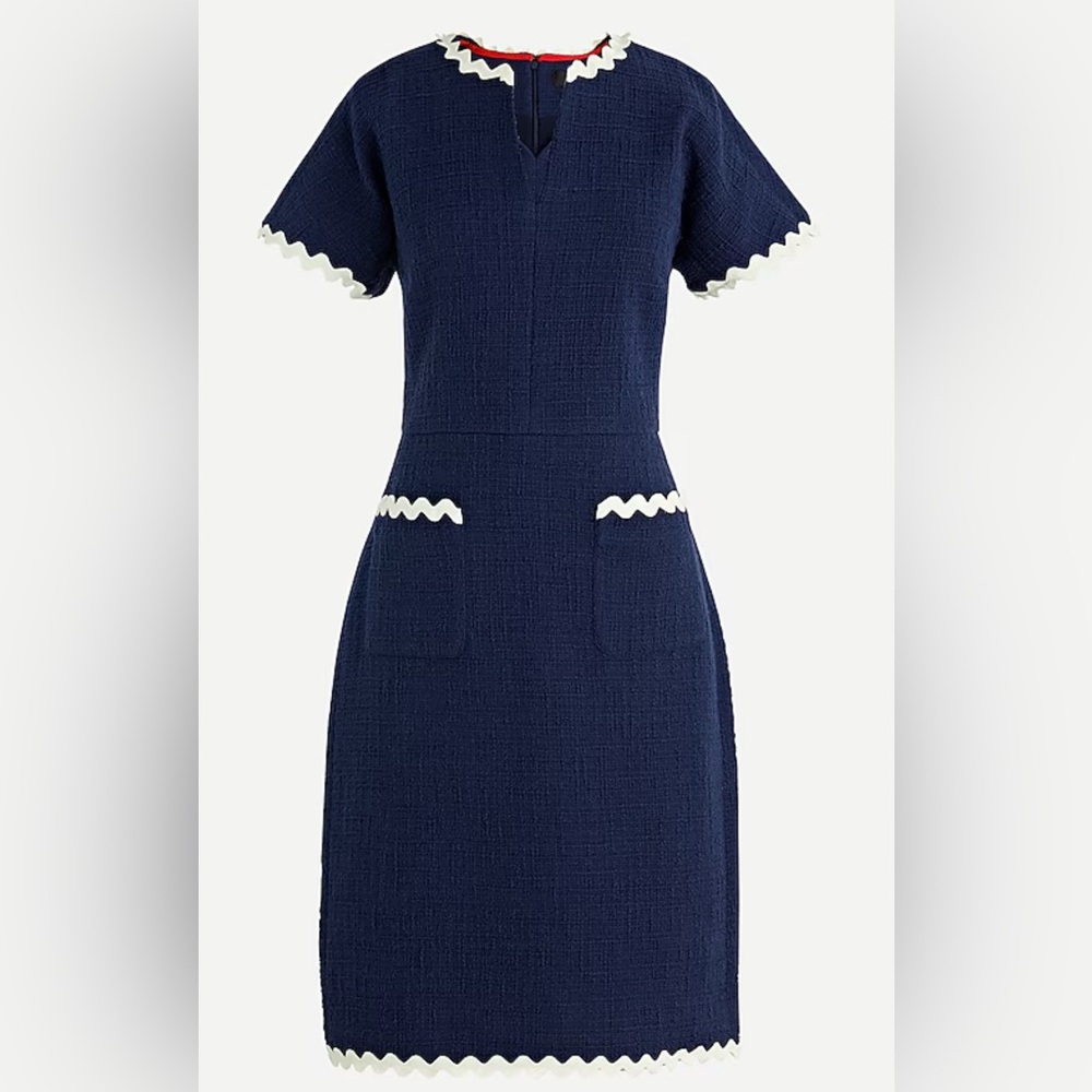 J. Crew Navy Tweed Dress
